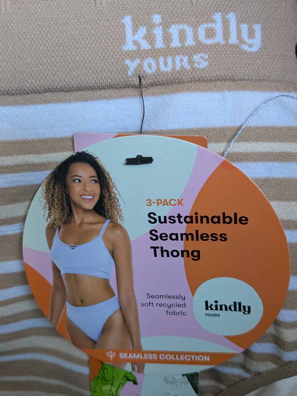Kindly Yours 3-Pack Sustainable Seamless Thong — Cream, Tan & White